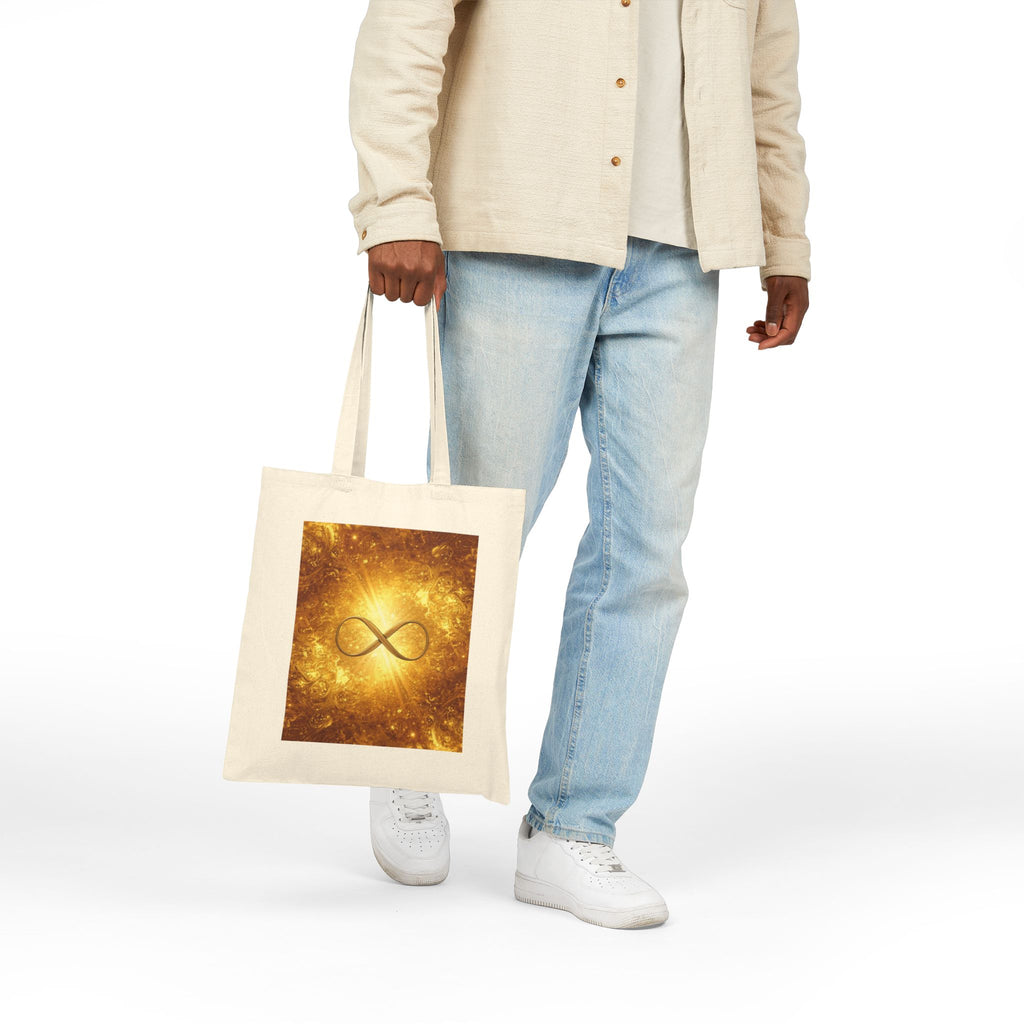 Infinity Symbol Cosmic Canvas Tote — Spiritual Galaxy Cotton Bag