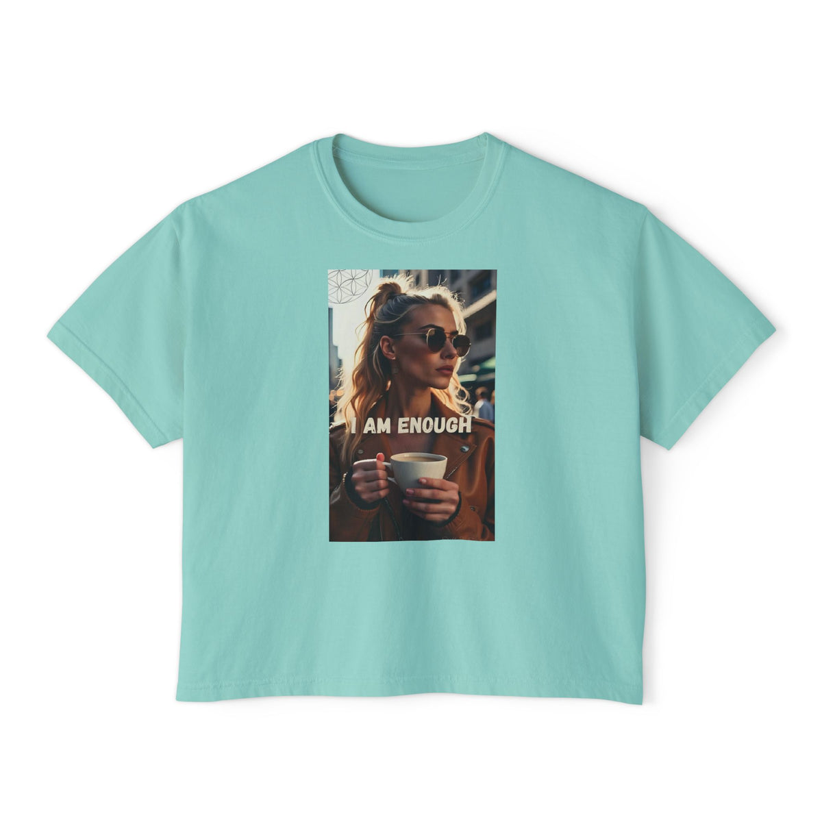 I Am Enough Boxy Tee — Women’s Empowerment Graphic T‑Shirt