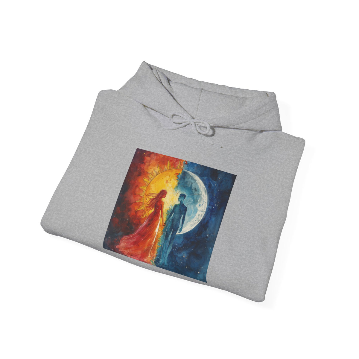 Yin Yang Sun & Moon Hoodie — Cosmic Balance Artistic Pullover