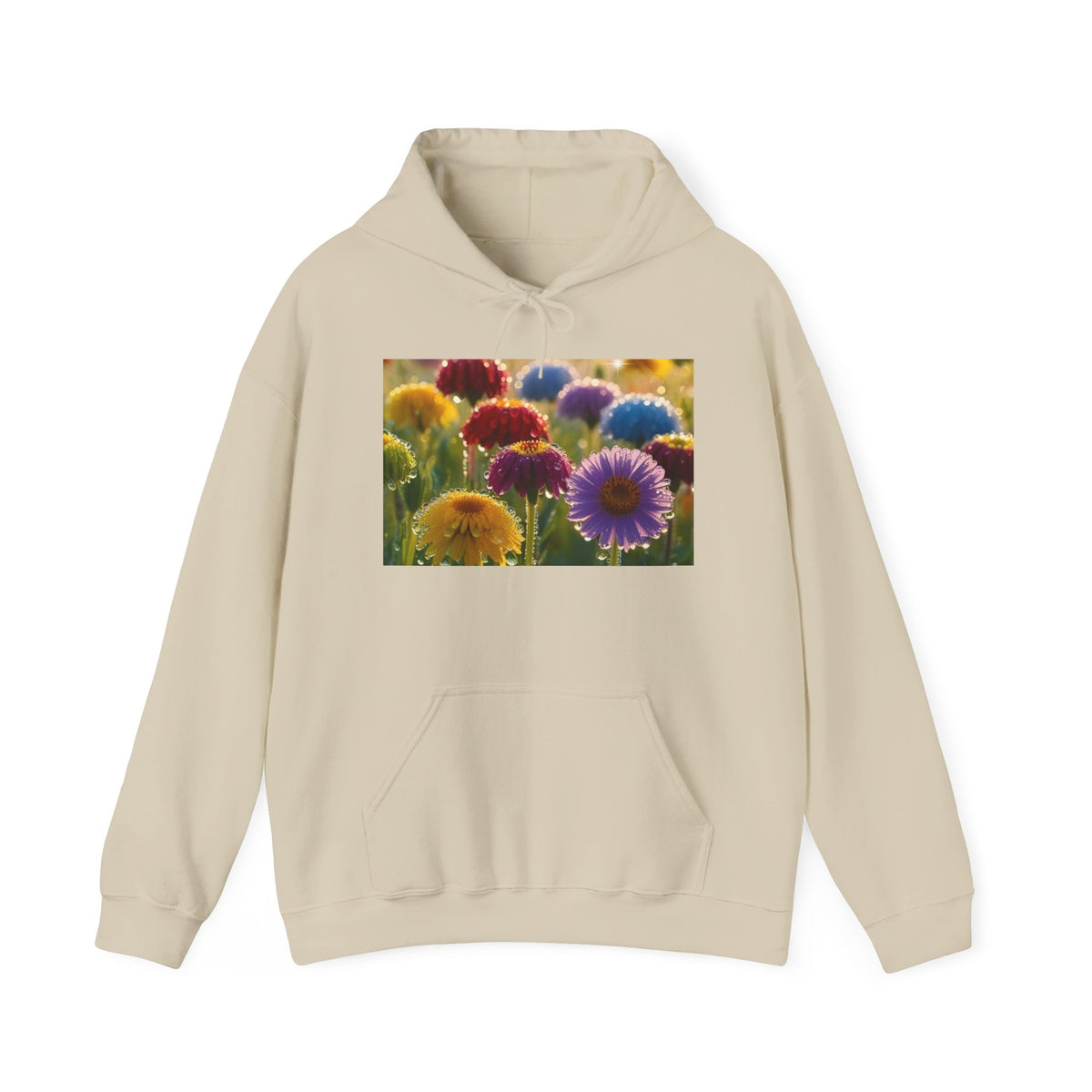 Colorful Paper Daisy Field Hoodie — Vibrant Flower Photo Sweatshirt