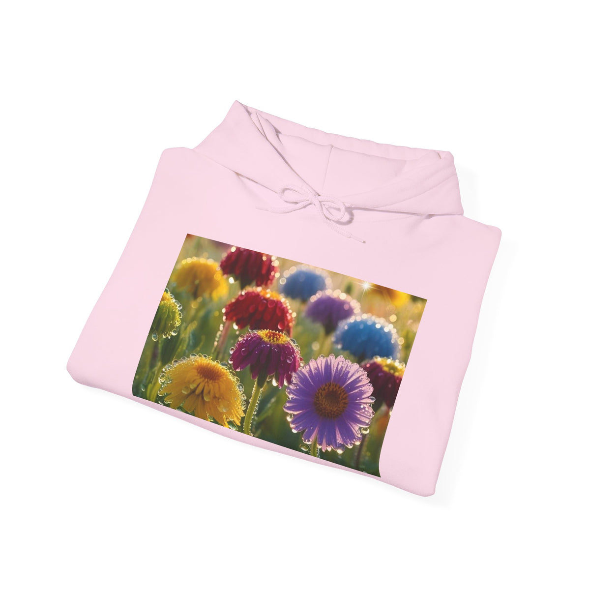 Colorful Paper Daisy Field Hoodie — Vibrant Flower Photo Sweatshirt
