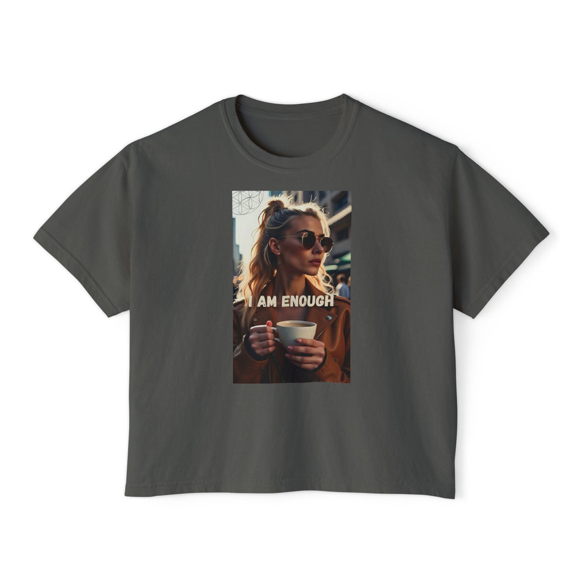 I Am Enough Boxy Tee — Women’s Empowerment Graphic T‑Shirt