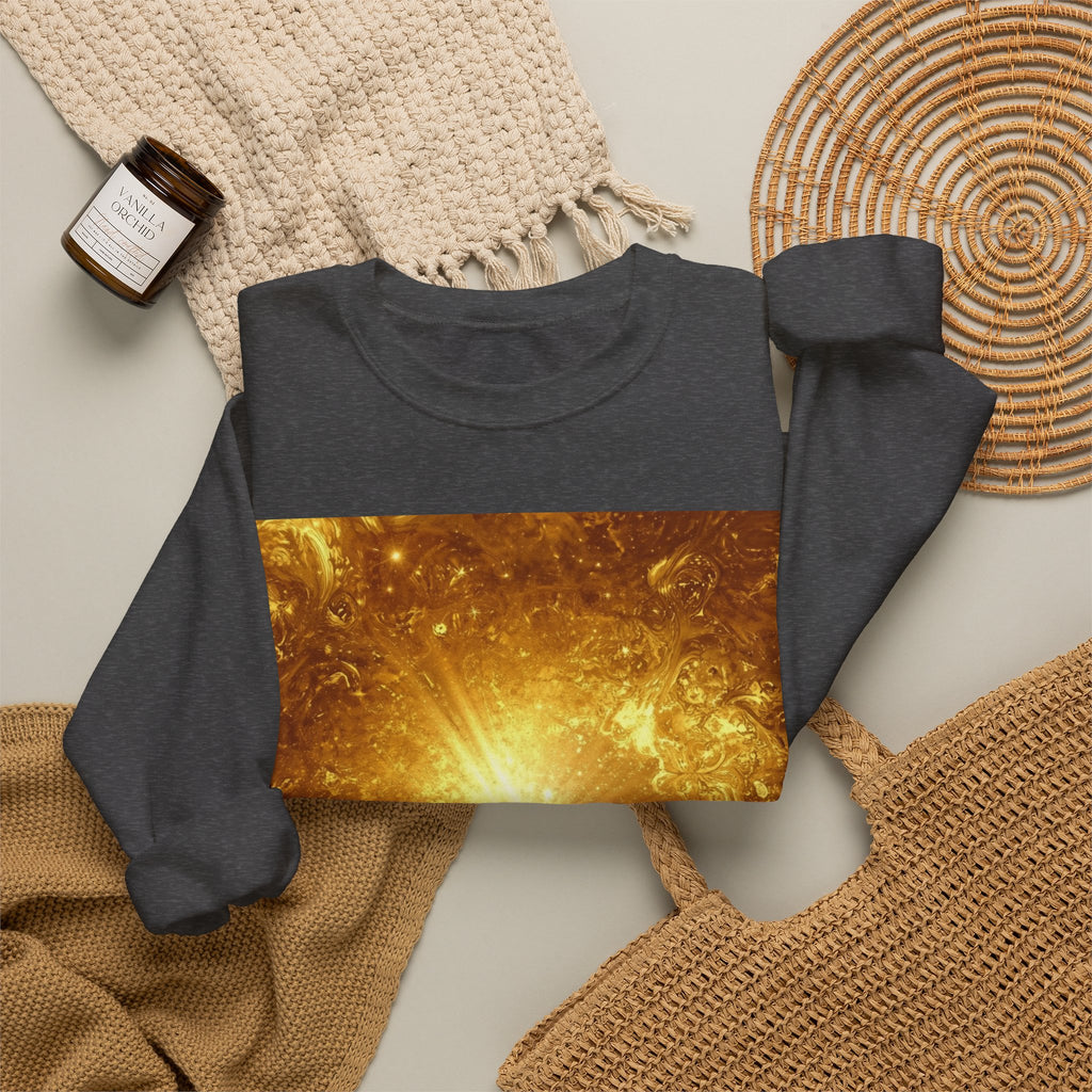 Infinity Symbol Crewneck Sweatshirt — Golden Cosmic Design