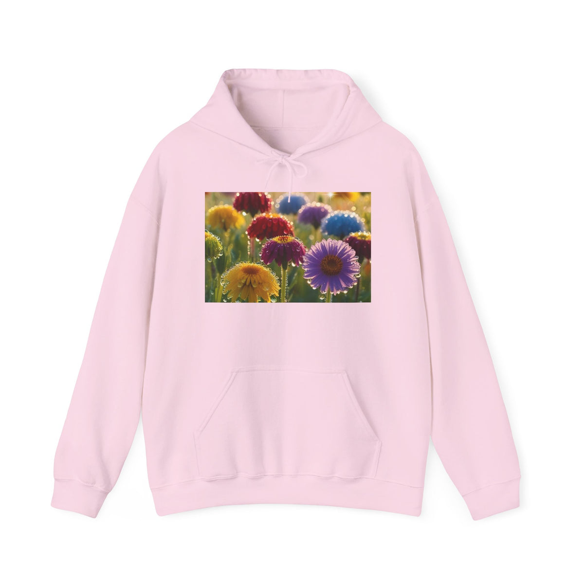 Colorful Paper Daisy Field Hoodie — Vibrant Flower Photo Sweatshirt