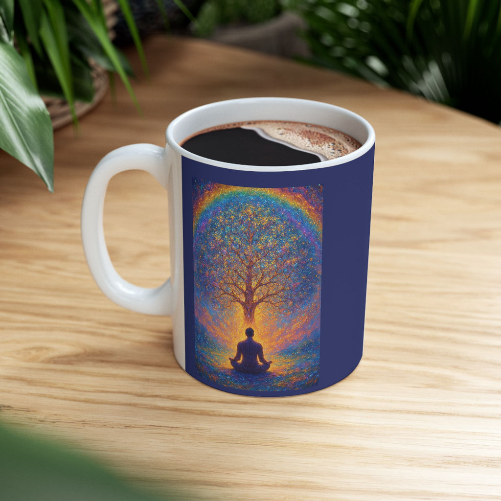 Meditation Tree Ceramic Mug — Mindfulness Yoga Coffee Cup (11oz & 15oz)