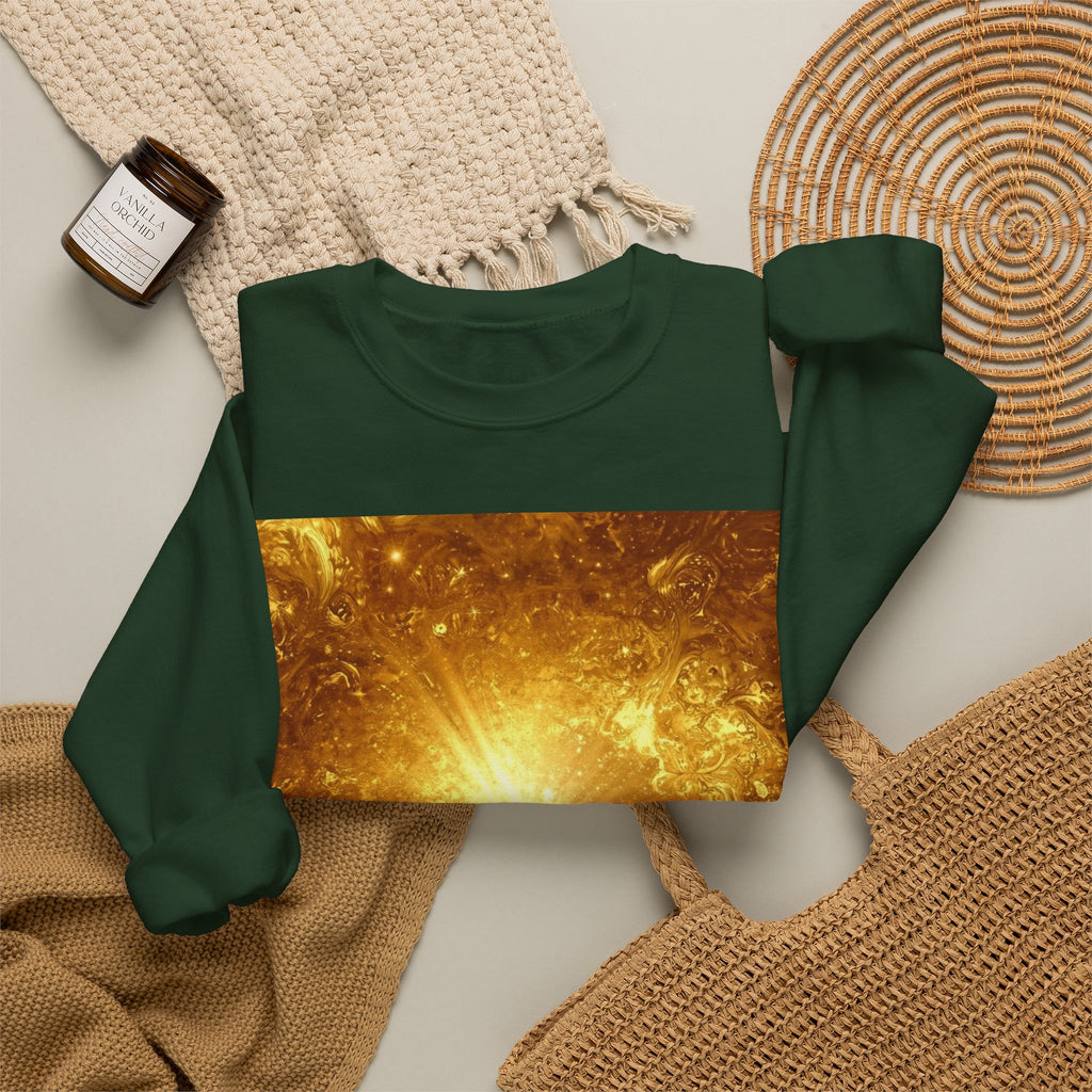 Infinity Symbol Crewneck Sweatshirt — Golden Cosmic Design