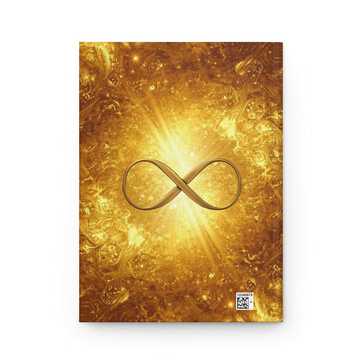 Infinity Symbol Gold Hardcover Journal — Lined Notebook for Spiritual Reflection & Gratitude
