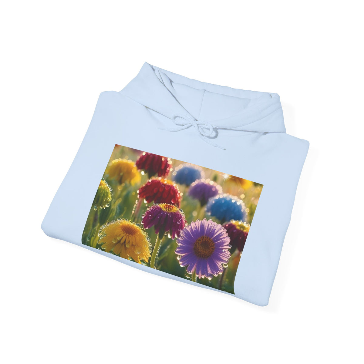 Colorful Paper Daisy Field Hoodie — Vibrant Flower Photo Sweatshirt