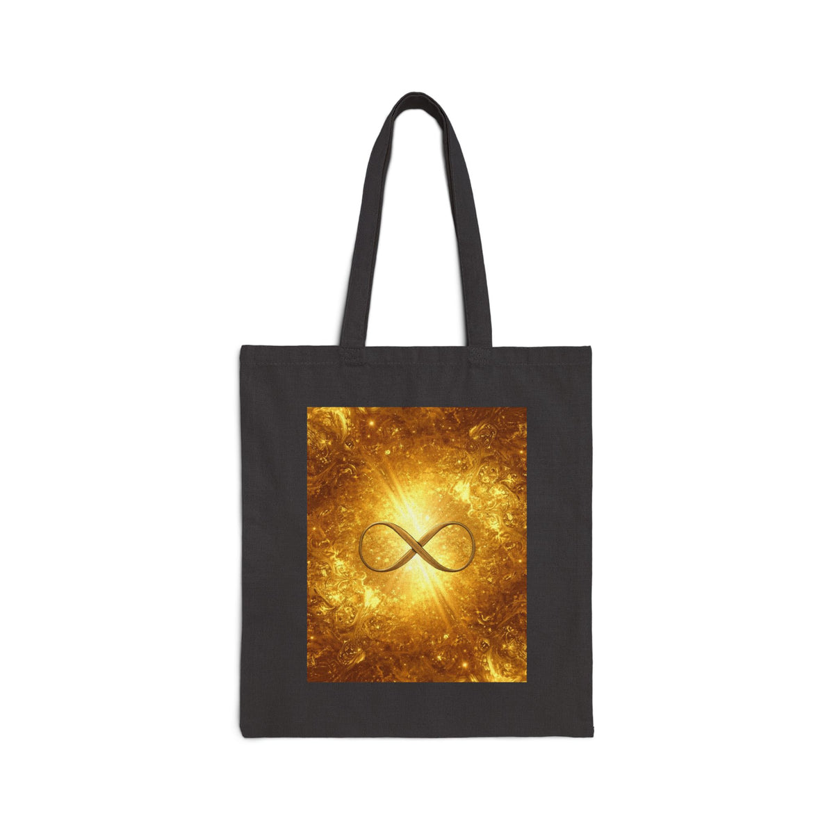 Infinity Symbol Cosmic Canvas Tote — Spiritual Galaxy Cotton Bag