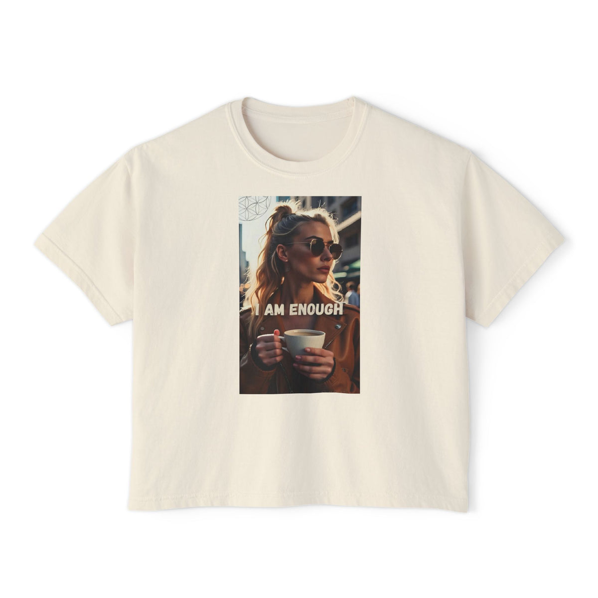 I Am Enough Boxy Tee — Women’s Empowerment Graphic T‑Shirt