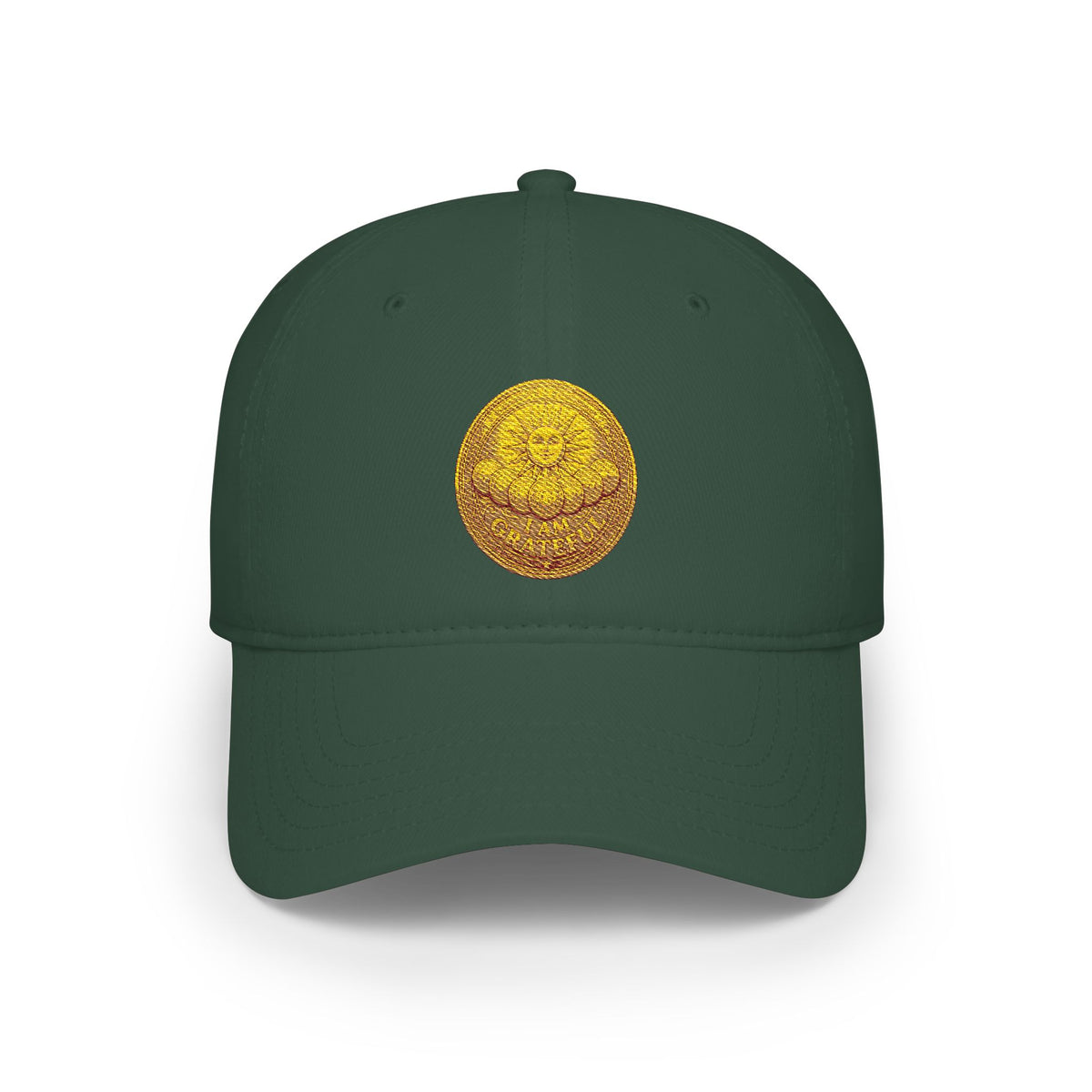 Gold Glitter Tennis Ball Embroidered Cap Golden Abundance Coin