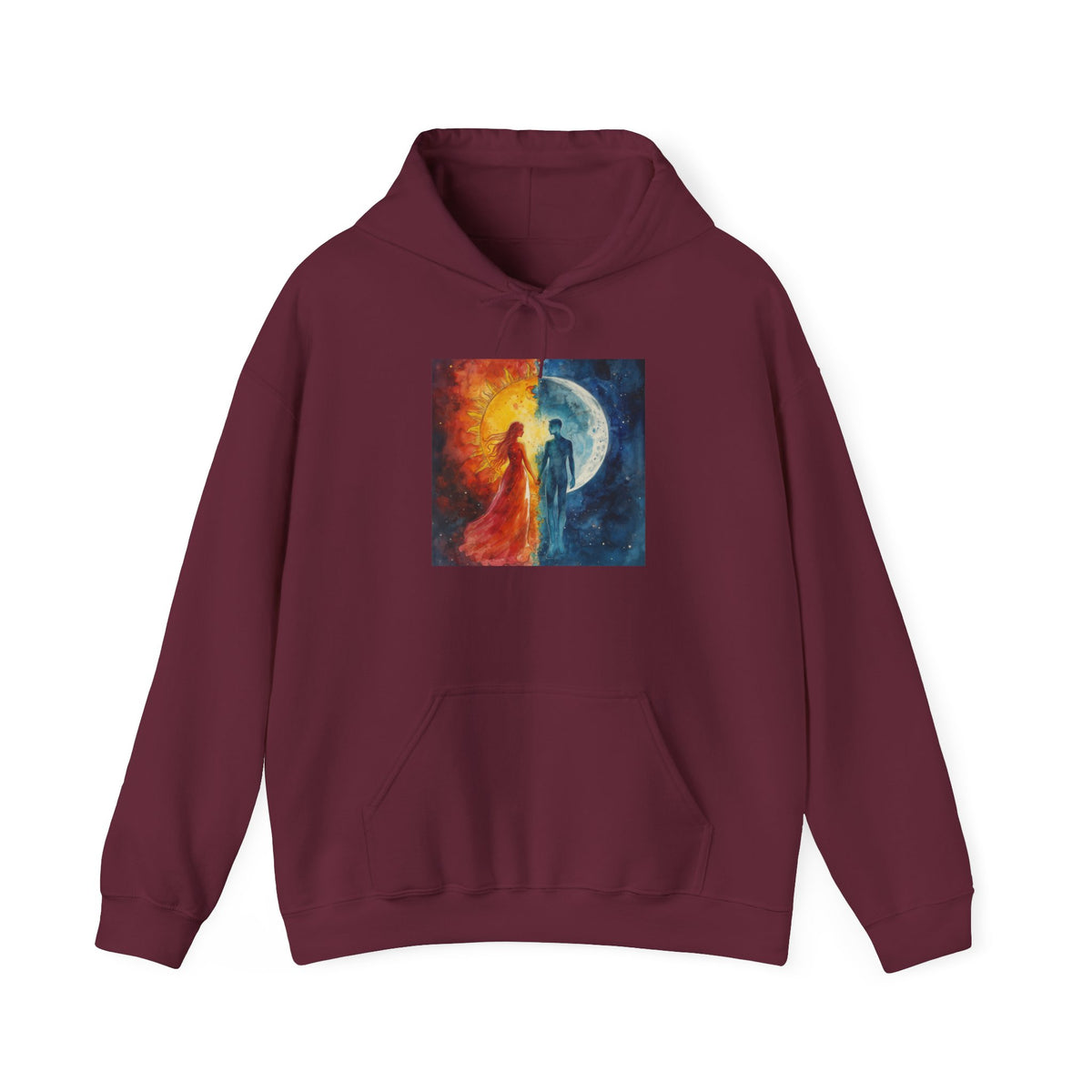 Yin Yang Sun & Moon Hoodie — Cosmic Balance Artistic Pullover